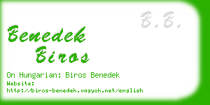 benedek biros business card